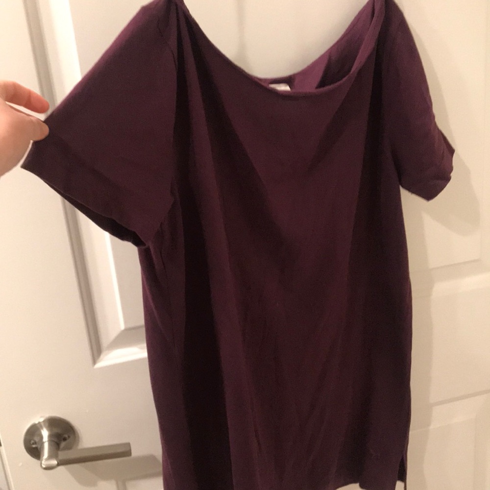 VS pink oversized off the shoulder tee